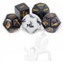 JUMOK 5 Jeux de dés acryliques polyèdres combinés au Hasard pour punir Les Parties Jouet de Jeu avec Sac de Rangement et Boîte C