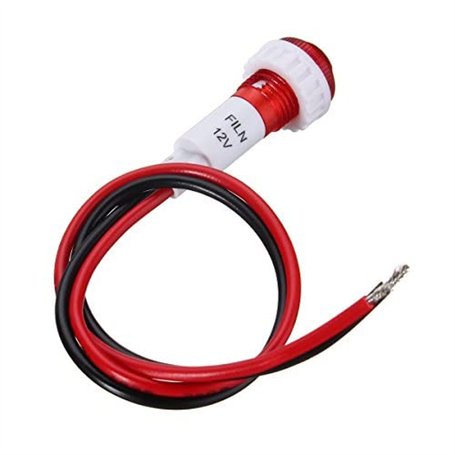 MOMOALA 12V 10Mm LED Tableau De Bord Panneau Indicateur Témoin Voyant Lumineux-Rouge