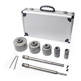 KATSU 9 Pièces Mèche de Forage en Béton avec Manche Rond de 280mm SDS Plus Trépan pour Trou de Sciage de Béton Mèche de Forage p