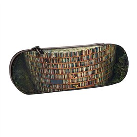 Hgbbdyyjj Bibliothèque Bibliothèque Livre Personnalisé Imprimé Multifonction Imperméable Pochette Stylo Pochette Cosmétique avec