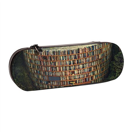 Hgbbdyyjj Bibliothèque Bibliothèque Livre Personnalisé Imprimé Multifonction Imperméable Pochette Stylo Pochette Cosmétique avec