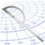 Détecteur d'angle d'acier inoxydable de 200 * 300mm, jauge d'angle rotatoire de rapporteur de 0-180 degrés