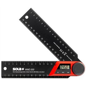 SOLA WMD 200 - Rapporteur numérique - Longueur 200 mm - Équerre avec affichage LCD pour des mesures d'angle précises - Équerre d