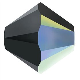 60 Cristaux Swarovski Bicône 3 MM 5301-5328 280 AB Jet Perles En Cristal Noir