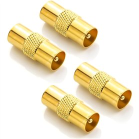 Comforty Lot de 2 coupleurs coaxiaux d'antenne TV de type F - Connecteur à vis femelle vers RF coaxial - Type F femelle vers pri