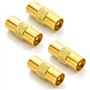 Comforty Lot de 2 coupleurs coaxiaux d'antenne TV de type F - Connecteur à vis femelle vers RF coaxial - Type F femelle vers pri