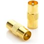 Comforty Lot de 2 coupleurs coaxiaux d'antenne TV de type F - Connecteur à vis femelle vers RF coaxial - Type F femelle vers pri