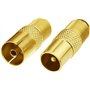 Comforty Lot de 2 coupleurs coaxiaux d'antenne TV de type F - Connecteur à vis femelle vers RF coaxial - Type F femelle vers pri
