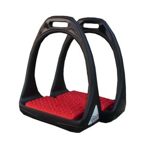 Reitsport Amesbichler Compositi Étriers en plastique flexible avec large surface d'appui Noir/rouge