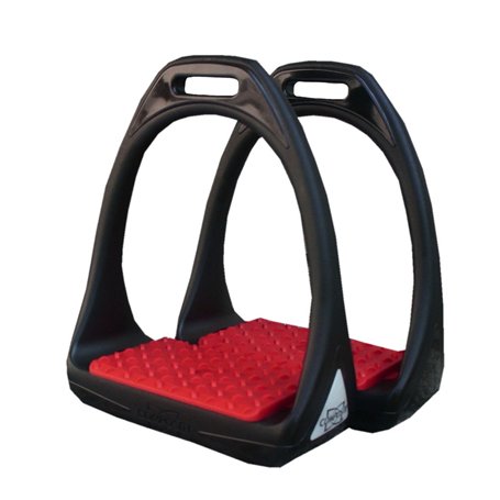 Reitsport Amesbichler Compositi Étriers en plastique flexible avec large surface d'appui Noir/rouge
