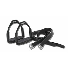 AMKA Étrier de sécurité avec articulation - Noir - Avec étriers - En kit