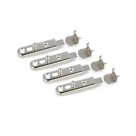 Gedotec Verrou meuble acier Fermeture Porte | BALL | 50 x 13.5 mm - Receveur 9 mm | 4 Pièces | Finition Nickelée | Loquet de Ser