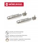 Gedotec Verrou meuble acier Fermeture Porte | BALL | 50 x 13.5 mm - Receveur 9 mm | 4 Pièces | Finition Nickelée | Loquet de Ser
