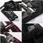 Blouson aviateur for Homme, Veste d'équitation Vintage Noire de Moto, Veste en Cuir zippée Veste de Cowboy en Cuir PU for Homme 
