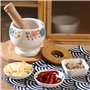 GLigeT Mortier Pilon Cuisine Broyeur à ail Domestique, broyeur à épices, Bol en céramique à Haute température, Outils de Cuisine