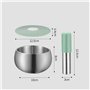 Mortier pilon Cuisine Petit mortier et pilon ensemble poignée et couvercle en silicone broyeur à épices et herbes en acier inoxy