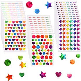 3420 Pcs Brillant Cercle Dot Autocollants Étincelle Couleur Codage Étiquettes 16 Couleurs Petit Rond Dot Autocollants Laser Colo