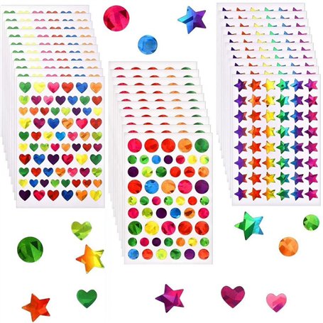 3420 Pcs Brillant Cercle Dot Autocollants Étincelle Couleur Codage Étiquettes 16 Couleurs Petit Rond Dot Autocollants Laser Colo