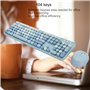Ensemble clavier et souris sans fil, clavier à touches rondes rétro colorées 2.4G, clavier-souris rétro 104 touches / 1600 DPI p