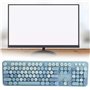 Ensemble clavier et souris sans fil, clavier à touches rondes rétro colorées 2.4G, clavier-souris rétro 104 touches / 1600 DPI p
