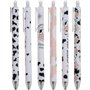 Ensemble De Stylo De Vache Mignon 6pcs Rétractable Dessin Animé Cow Neutral Stylo Noir Gel Encre Point Écriture