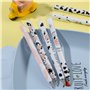 Ensemble De Stylo De Vache Mignon 6pcs Rétractable Dessin Animé Cow Neutral Stylo Noir Gel Encre Point Écriture