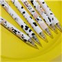 Ensemble De Stylo De Vache Mignon 6pcs Rétractable Dessin Animé Cow Neutral Stylo Noir Gel Encre Point Écriture