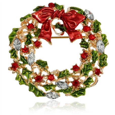 Broche De Noël Broche pour Famille des Épingles De Couronne d'arbre De Noël Ensemble De Décoration De Fête en Mignonne Cadeaux D
