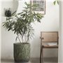 Huangj-0527 Pot de Fleur Pot de Fleur Rond Vert de Grand Calibre, jardinière en béton avec Motif de Cactus, conteneur de Plantes