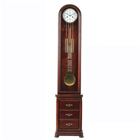 Horloge de parquet Horloges sur Pied avec 2 tiroirs Horloge de Grand-père rétro Horloge de Sol Petite Horloge sur Pied de Salon