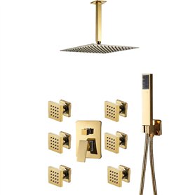 Rain Rain Rain Bower Down Set Set Plafond Plafond monté Fauce de douche de salle de bain Ensemble avec pomme de douche