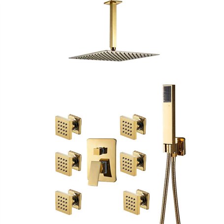 Rain Rain Rain Bower Down Set Set Plafond Plafond monté Fauce de douche de salle de bain Ensemble avec pomme de douche