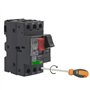 INOKAI Disjoncteur,Interrupteur Différentiel Disjoncteur de Protection de Moteur magnétique Thermique 3P AC 13 à 18 A Commandes 
