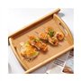 Plateau de service Plateau en bambou et en bois avec oreilles, assiette à dîner commerciale rectangulaire, plateau à tasse de th