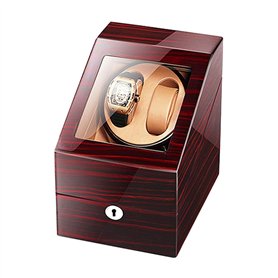 SXSWCH Enrouleur de Montre Automatique pour 2 Montres + 3 boîtier de Rangement de Stockage de Rangement Peinture de Piano extéri