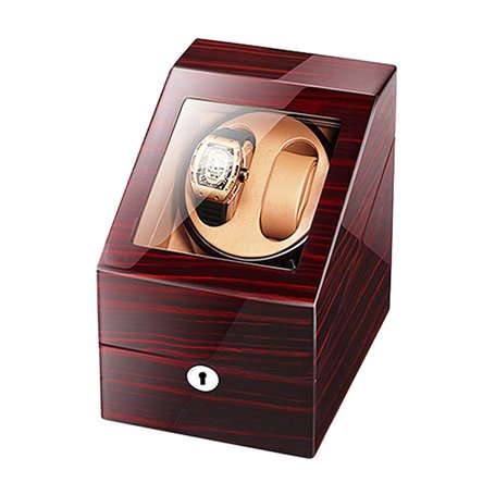 SXSWCH Enrouleur de Montre Automatique pour 2 Montres + 3 boîtier de Rangement de Stockage de Rangement Peinture de Piano extéri