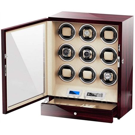 SXSWCH Boîte Automatique de la Montre de Montre pour 9 Montres avec contrôle de l'écran Tactile et lumière LED