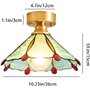 CYMHJ Plafonnier semi-encastré rétro moderne en laiton antique, éclairage de plafond doré brossé avec abat-jour en verre, plafon