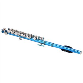 TSLVTA Flûte Piccolo Bleu + Clé E Instrument à Clé Piccolos Français 6 Trous Piccolo Détachable Professionnel avec Tournevis Boî