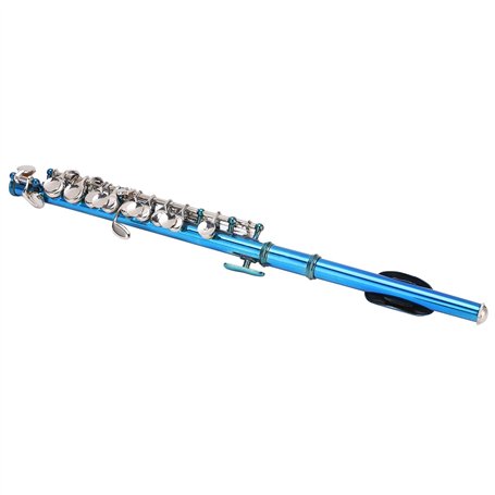 TSLVTA Flûte Piccolo Bleu + Clé E Instrument à Clé Piccolos Français 6 Trous Piccolo Détachable Professionnel avec Tournevis Boî