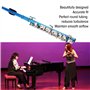TSLVTA Flûte Piccolo Bleu + Clé E Instrument à Clé Piccolos Français 6 Trous Piccolo Détachable Professionnel avec Tournevis Boî