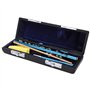 TSLVTA Flûte Piccolo Bleu + Clé E Instrument à Clé Piccolos Français 6 Trous Piccolo Détachable Professionnel avec Tournevis Boî