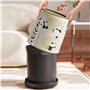 Corbeille de bureau Poubelle cylindrique sans couvercle, corbeille à papier panda mignon de 3,1 gallons, poubelle à dessus ouver