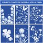 OneTreeTime Lot de 32 papiers d'impression cyanotype, papier à dessin solaire, kit de papier d'impression solaire haute sensibil