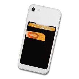 Cardsock - Réutilisable Porte Carte téléphone Portable - Porte-Carte de crédit Stick on avec 2 Poches en Noir