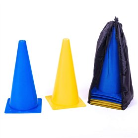8LevelUp Set de 8 pylônes - cônes de 30 cm (4 Jaunes et 4 Bleus - Flexibles