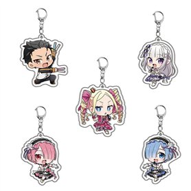 SUJEBRAN ReZeros Figurine Porte Clef 5 Pièces Accessoires Cosplay Jouet Keychain Anime ReZeros Merch