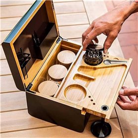 Lot de Plateaux roulants Coffret de Rangement en Bambou Premium Boîte de Rangement en Bois Coffret Cadeau de Luxe