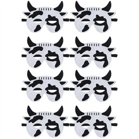 RuanHongYi Lot de 8 masques de campagne pour parents-enfants - Animaux de la ferme - Accessoires non tissés - Masques pour enfan