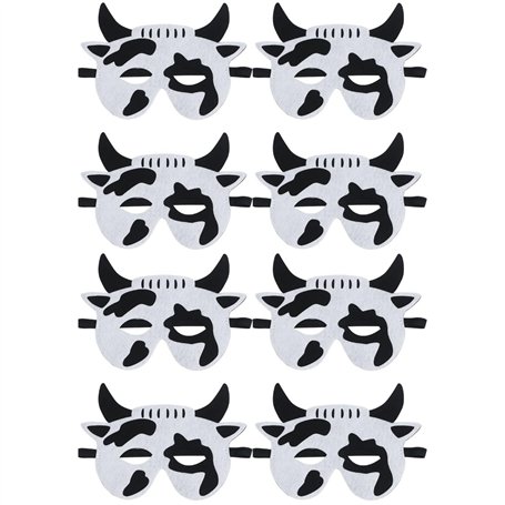 RuanHongYi Lot de 8 masques de campagne pour parents-enfants - Animaux de la ferme - Accessoires non tissés - Masques pour enfan